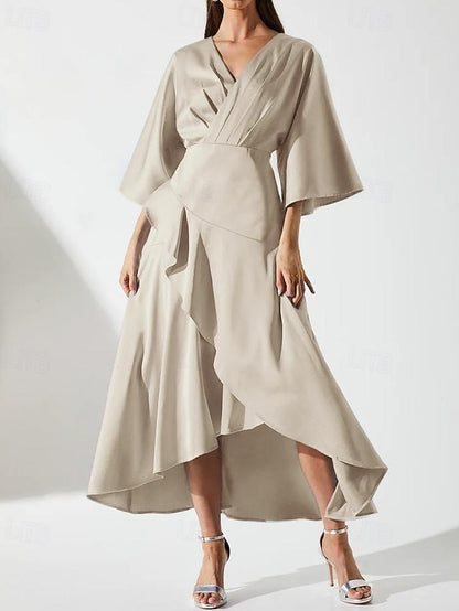 Luxurious Elegant V of Simple Dress Bride Mother the SkyA-Line