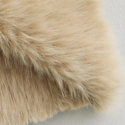 Warm Faux Fur Buttons Women's Comfortable Coat Pocket