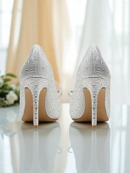 Pumps High Crystal Women's Gold Embellished Sparkly Heel -