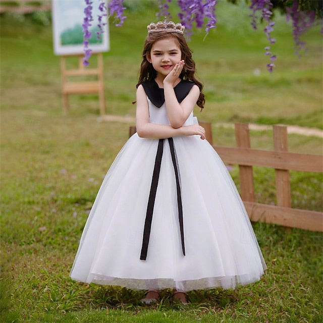 Sleeveless Block Kids Girls' Color Dress Performance Party