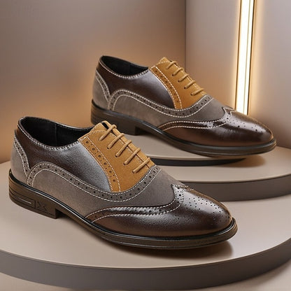 Gray Brown Classic Shoes Brogue and Men's Oxford Dress