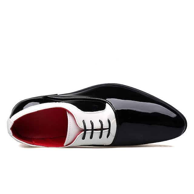 and White Red Patent – Shoes Oxford Faux Leather Men's