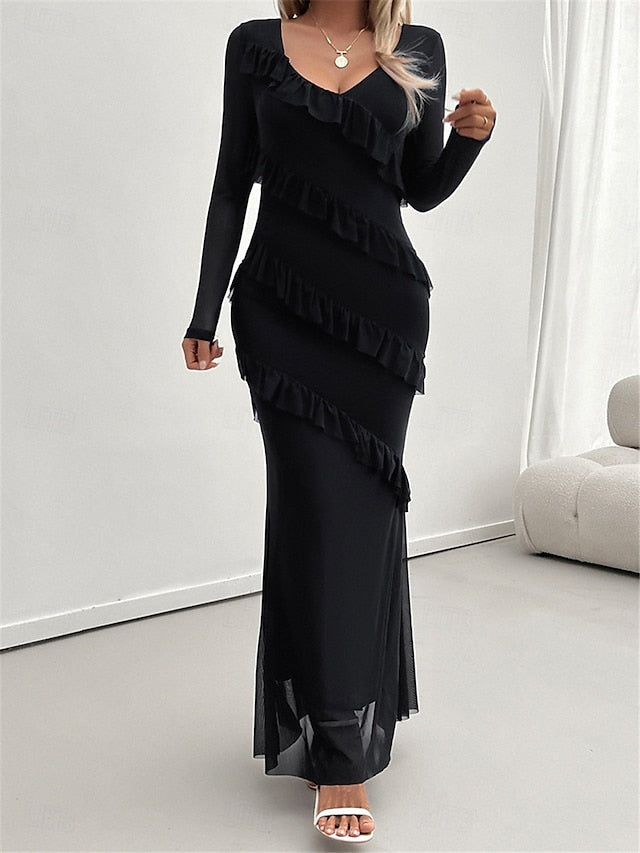 Women's Casual Dress Maxi Dress Ruffle Vacation Date