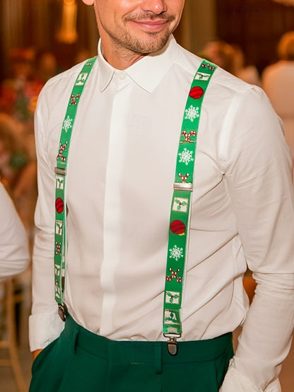 Snowman Suspenders Men's Christmas with