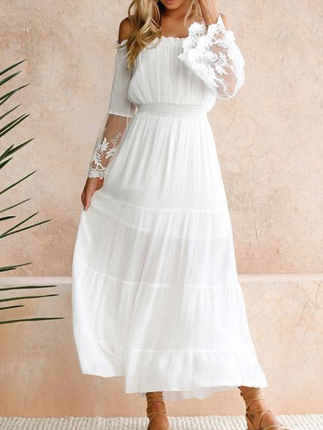 Women's Midi Dress Lace Dress Party Dress Cocktail Dress