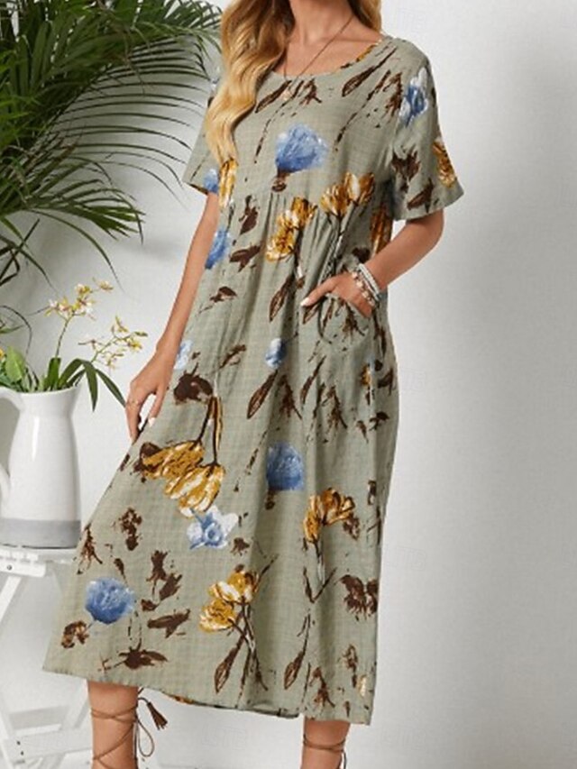 Women's Long Dress Maxi Dress Cotton Blend Casual Dress