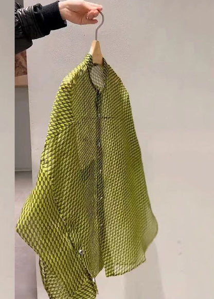 Chemise boutonnée patchwork jaune oho à manches longues BV018