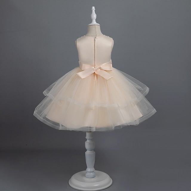 Sleeveless Party Color Dress Girls' Toddler Solid