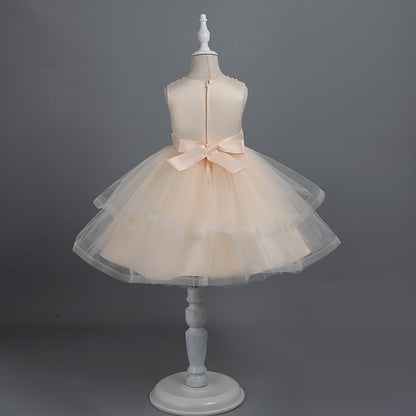 Sleeveless Party Color Dress Girls' Toddler Solid