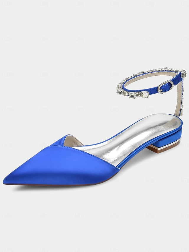 Crystal-Ankle Strap Satin – Chic Black Wedding with Shoes