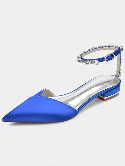 Crystal-Ankle Strap Satin – Chic Black Wedding with Shoes