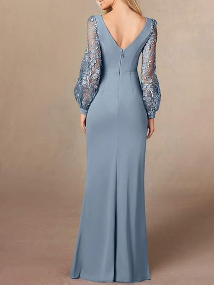 Elegant DustySheath Dress of Column Bride / Mother Simple the