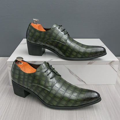 Dress – Red Men's Pattern Shoes Faux Crocodile Leather