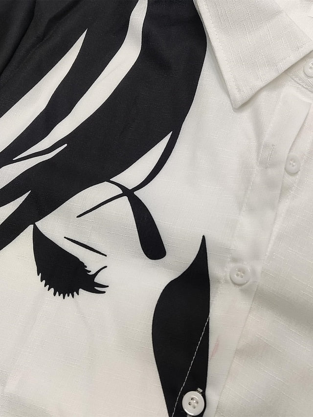 Women's Shirt Button Down Tunic Shirt Collar Long Sleeve