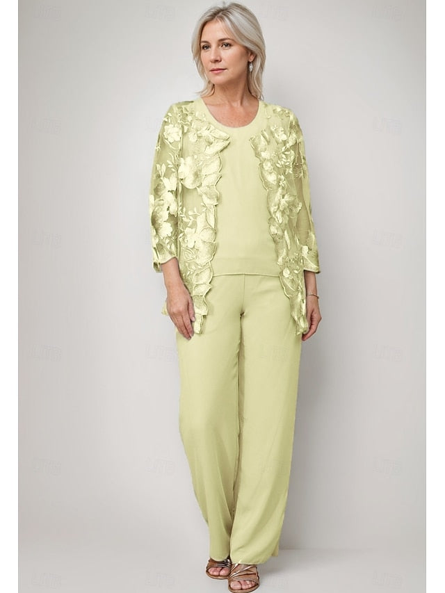 Crew Bride 3 of Dress the Pantsuit Neck Elegant Mother Piece