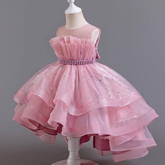 Flower Sequin Party Kids Girl Sleeveless Girls' Dress