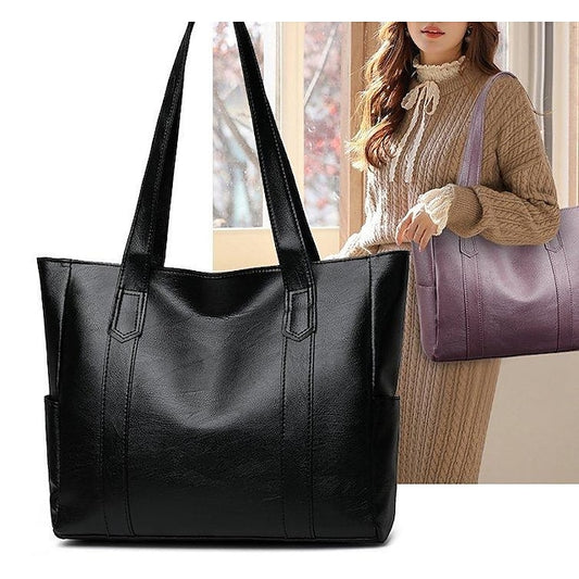Tasche Schwarz – Große Kunstleder Damen Tote Stilvoll