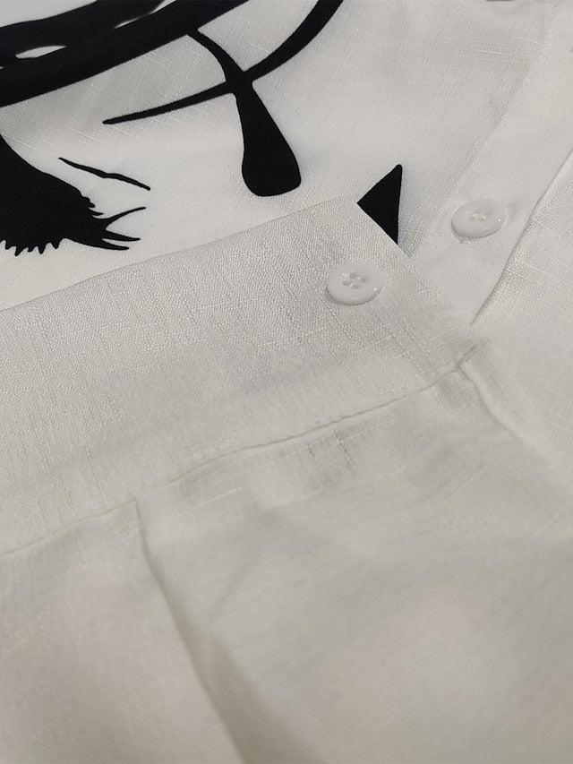 Women's Shirt Button Down Tunic Shirt Collar Long Sleeve