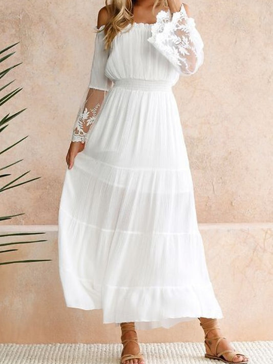 Women's Midi Dress Lace Dress Party Dress Cocktail Dress