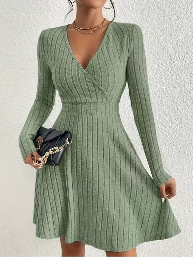 Women's Knee Length Dress Sweater Dress A Line Dress