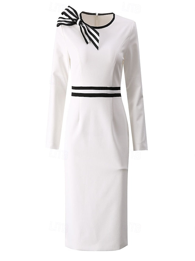 Elegant Vintage Neck Dress of the Bride Crew Casual Mother