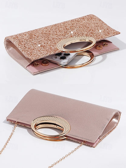 Glitter with Women's Silver Clutch Bag Evening Gold