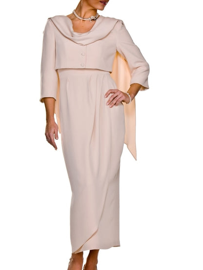 Elegant Guest Sheath Bride Mother Dress Wedding the Two Piece of