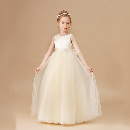 Color Party Girls' Solid Kids Flower Girl Dress