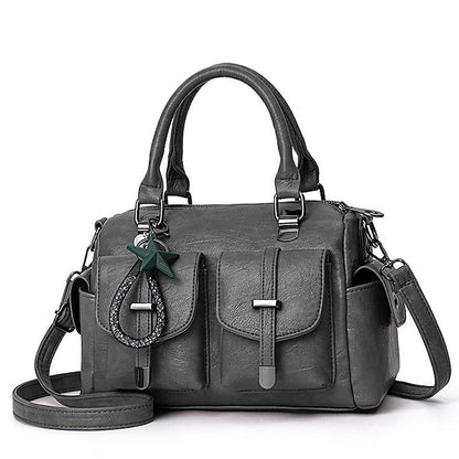 Stylish Large – Women's Blue Leather Handbag Faux