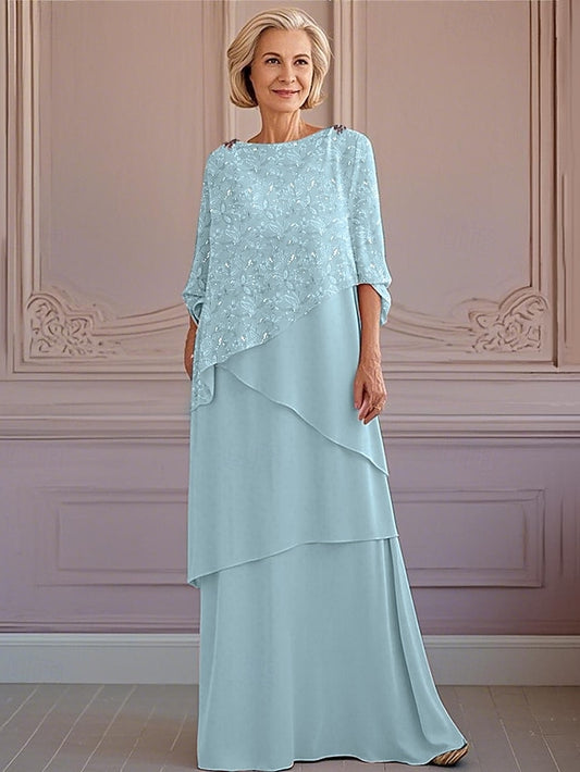 Tier Dress Elegant Lace the of Mother Vintage Jewel A-Line Bride