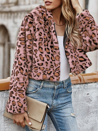 Jacket Warm Faux Fur Coat Comfortable Hoodie Women's