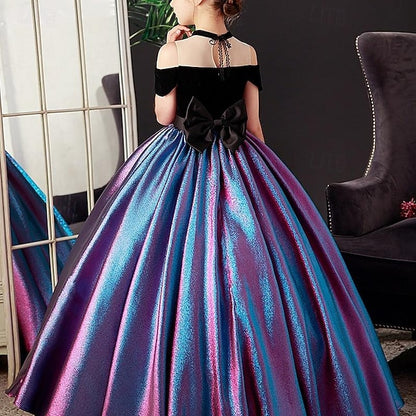 Party Sleeve Girls' Short Color Solid Dress Kids