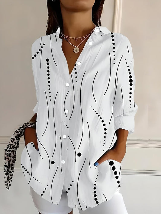 Women's Shirt Linen Like Breathable Lightweight Button Down