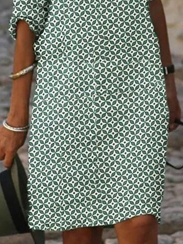 Women's Mini Dress Faux Cotton Linen Casual Dress Elegant