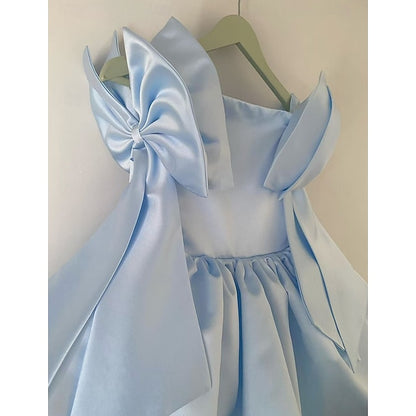 Girl Girls' Party Solid Dress Color Flower Kids