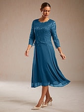 Women's Midi Dress A Line Dress Elegant Wedding Guest