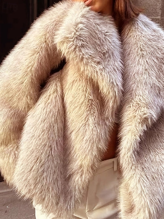 Coat Leathers Comfortable Fur Faux Warm Furs Women's