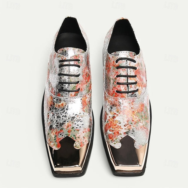 Printed Oxford – Men's Shoes Floral Patent Leather