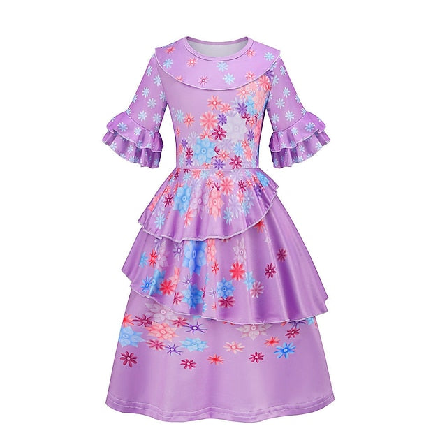 Flower Madrigal Dress Encanto Fairytale Isabela Girl Princess