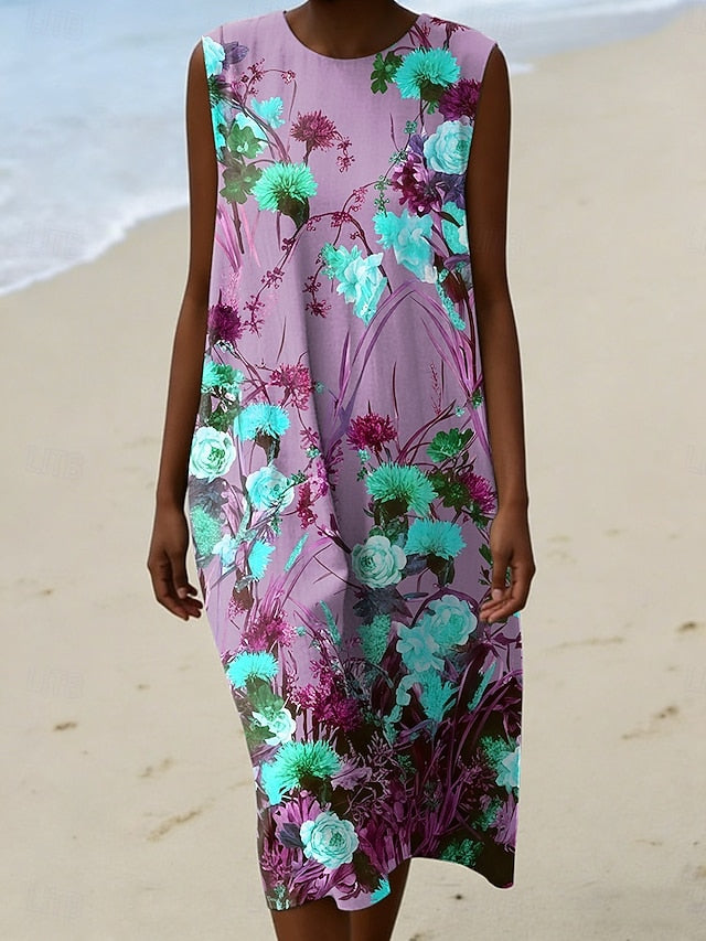 Women's Midi Dress Shift Dress Vacation Casual Going out