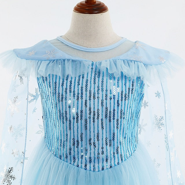 Elsa Party Frozen Dress Fairytale Flower Theme Girl Princess