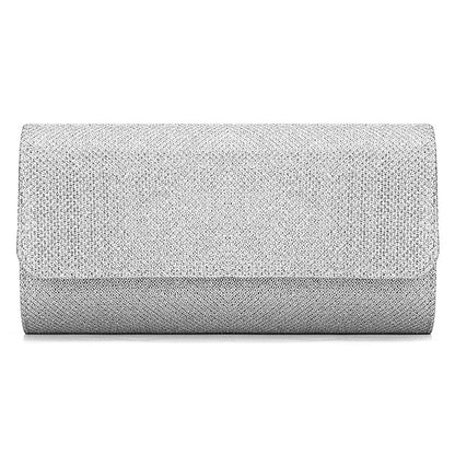 – Evening Clutch Purse Silver Elegant Women's Glitter