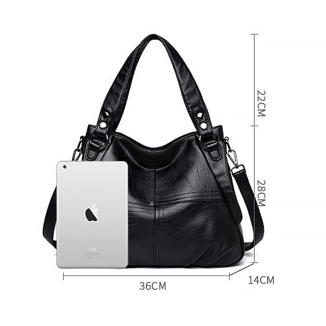 Tasche Burgund – Kunstleder Damen Groß Schultertasche
