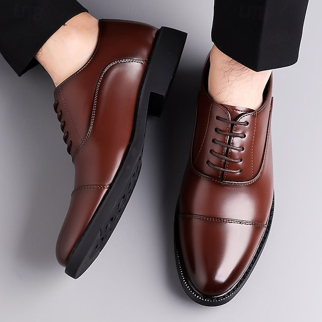 Brown Classic Men's Design Shoes Oxford – Dress Cap-Toe