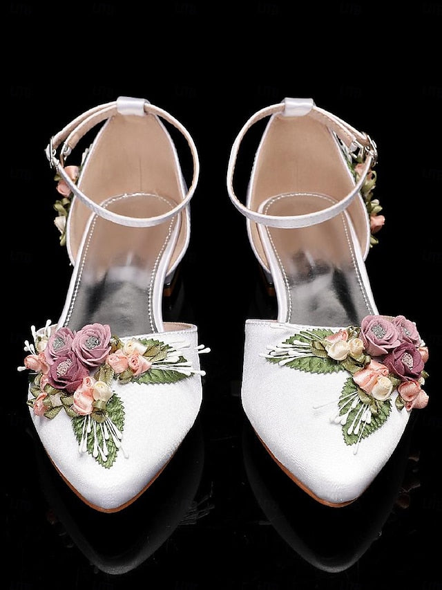 Clutch White – Floral with Shoes Flat Matching Embroidered