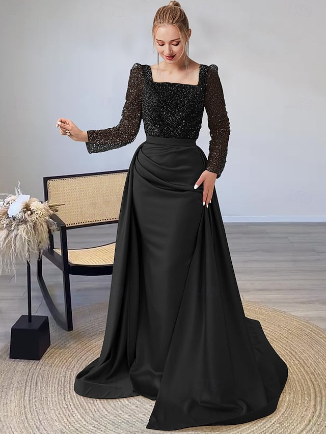 Gown Length Long Elegant Evening Formal Dress Floor Mermaid
