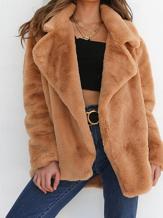 Faux Women's Teddy Coat Comfortable Fur Warm Furs
