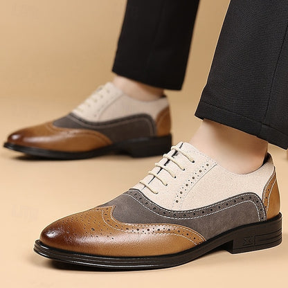 Gray Brown Classic Shoes Brogue and Men's Oxford Dress