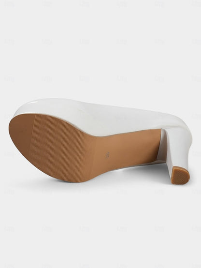 Pink Platform Victorian-Style 1950s Women's - Heels Faux