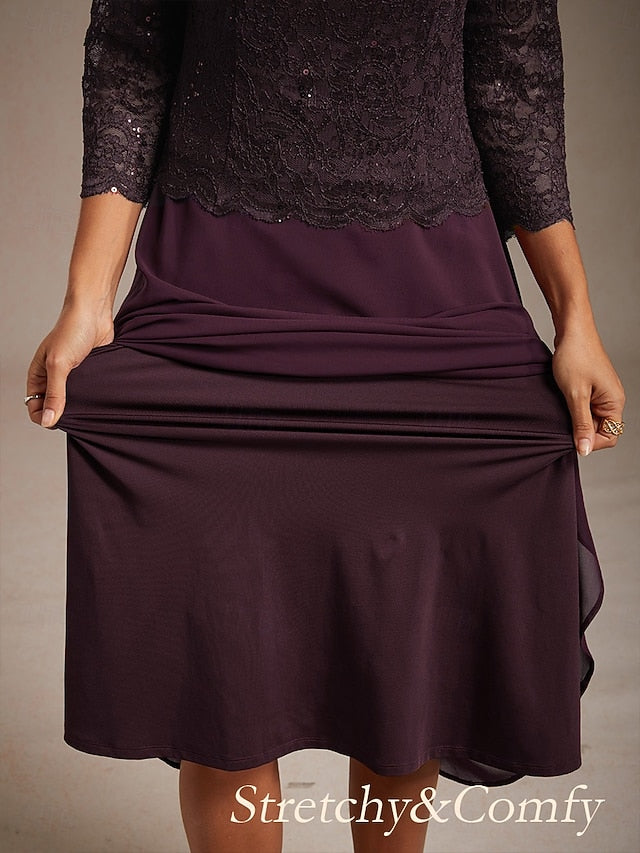 Women's Midi Dress A Line Dress Elegant Wedding Guest